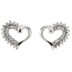 Cubic Zirconia Heart Earings